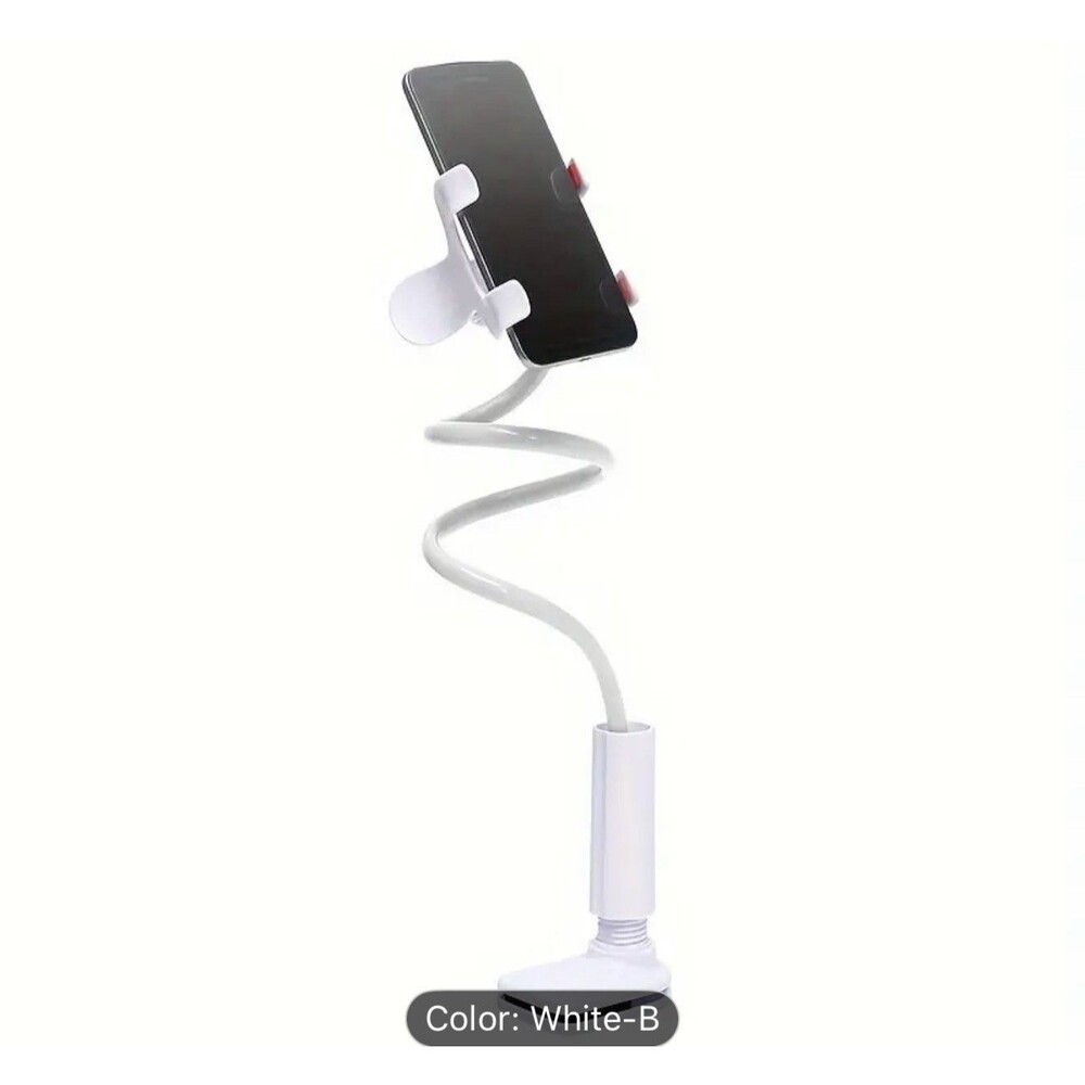 360° Rotating Tablets & Phones Mount, Flexible And Movable Base Holder. White